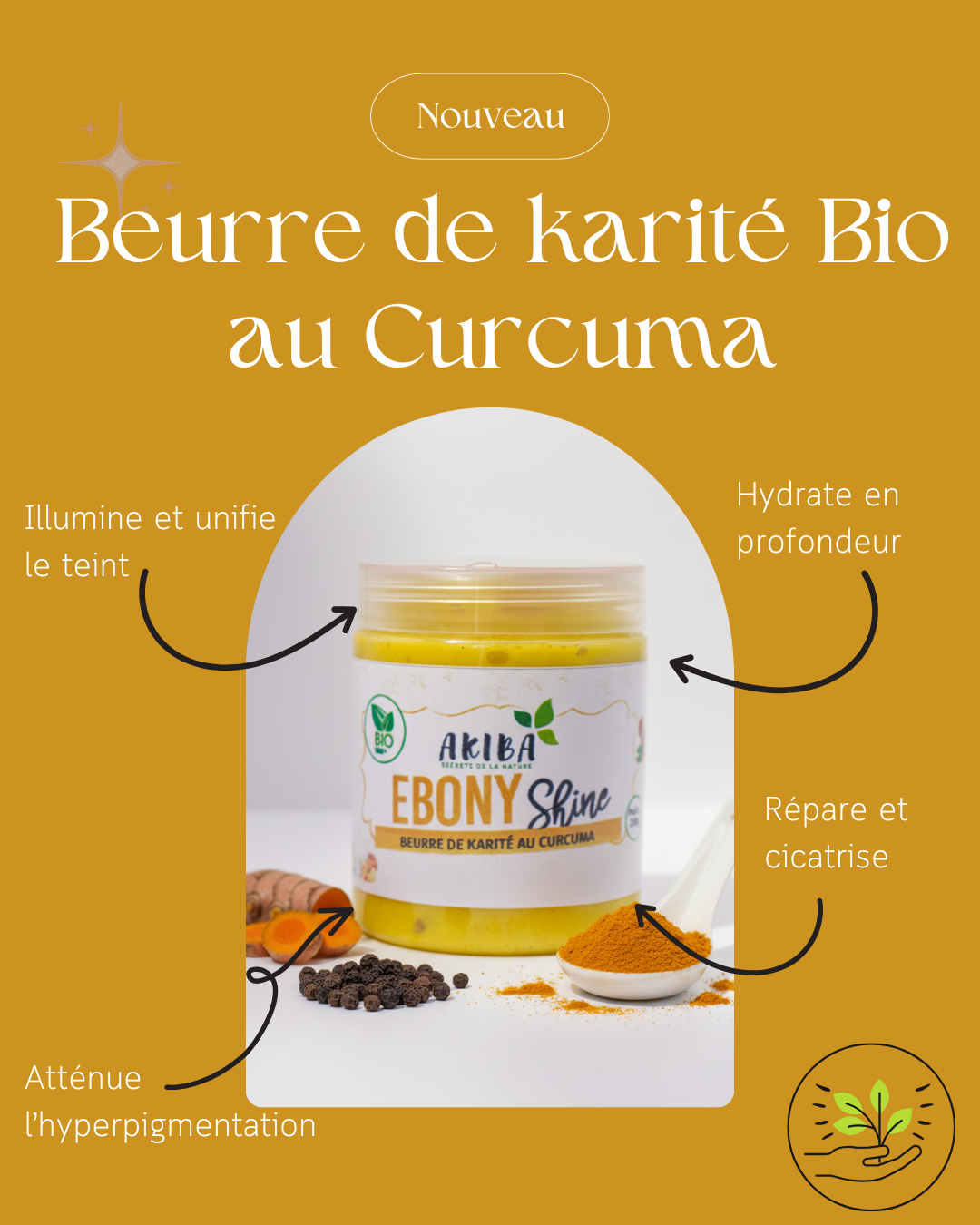 Beurre de Karité au Curcuma – Soin Éclat & Hydratation | Akiba Cosmétique